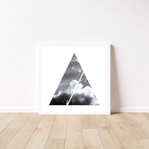 Unframed minimalist 12x12 B&W cloud art print